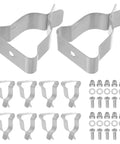 Heavy Duty Window Well Cover Retaining Clips 10 Pack Spring Clamps For Secure Basement Install Quick Easy Hold Down Kit Hardware, silver steel with screws