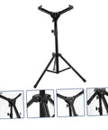 Heavy Duty Folding Drum Rack With Adjustable Alloy Snare Holder Portable Practice Drum Pad Kit For Tour Bound Road Trips And Killer Quick Setup Studio Sessions, black steel alloy adjustable stand.