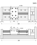 Beefy 200mm Travel Double Linear Rail With SFU1605 Ballscrew And NEMA23 Stepper Motor For DIY CNC Router X Y Z Linear Stage Actuator And 3D Printer High Precision 0.03mm Repeatability And 40kg Horizontal Load 15kg Vertical technical drawing, 320mm length