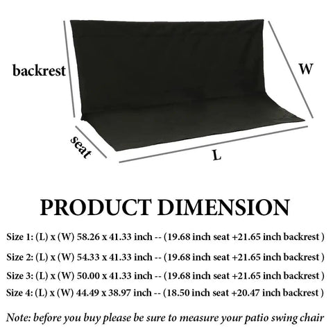 Heavy Duty Waterproof Patio Swing Seat Cover For 2 To 3 Seat Metal Frame Benches Replacement Outdoor Chair Cover.