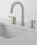 Precept Widespread Bathroom Faucet Brushed Nickel, Easy Install for 3-Hole 6-16 Inch Setup