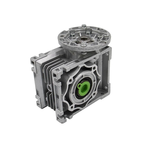 Heavy Duty Single Phase Worm Gear Motor Built Tough With Die Cast Aluminum Housing And Knockout Torque Output For RV30 Or RV40 Setups showing aluminum construction.