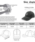 Sizing chart and dimensions for Lightweight Women's Baseball Cap With Ventilated Crown For All Day Comfort And Breathable Air Flow