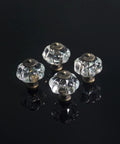Clear Acrylic Pumpkin Cabinet Knobs Set Of 20 Vintage Decorative Pulls on black surface, close-up view of four knobs