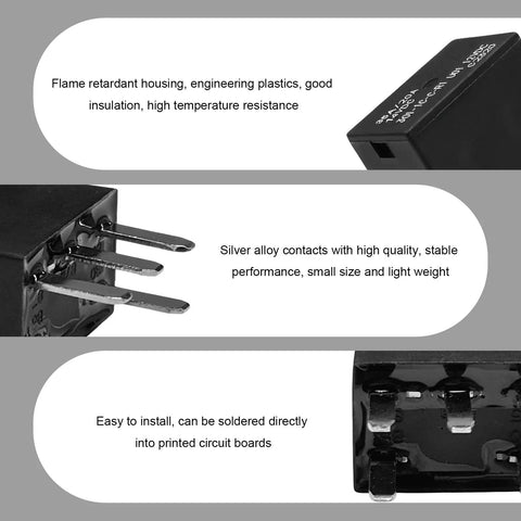 Close-up of Dead On 4 Pack 12 Volt 35 Amp Auto Power Relay displaying silver alloy contacts and flame retardant housing.