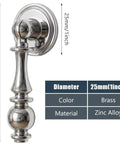 Close-up of Vintage Drop Cabinet Pulls Polished Nickel Zinc Alloy with dimensions 65mm x 25mm, ideal for kitchen cabinets.