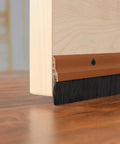 Door Seal With Aluminum Plate And Nylon Bristles, 1.5 Inch Width By 36.5 Inch Length, Draft Stopper Weather Stripping For Doors, Dark Brown