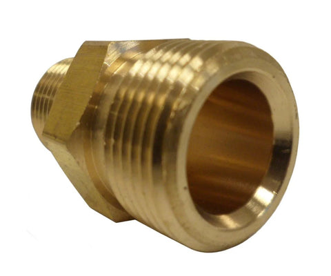 Brass high-pressure washer adapter fitting, M22 to 3/8-in pipe thread