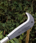Manganese Blade Garden Sickle Machete For Clearing Brush, Weeding, Harvesting, And Heavy Duty Yard Work - close-up view.