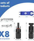 16 Piece Solar Panel Connector Kit IP67 Waterproof 1000V 30A Male And Female Connectors Eight Pairs and Two Spanners