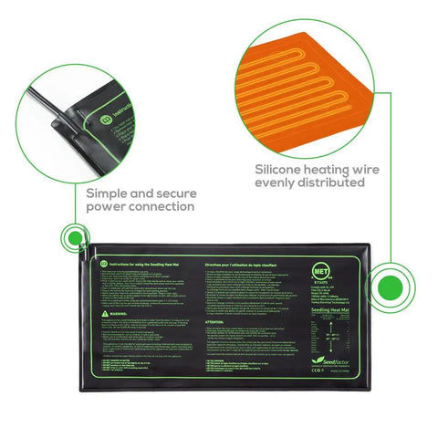 Certified Seedling Heat Mat 2 Pack Waterproof Germination Station Heating Pad For Indoor Home Gardening Keeps Seed Roots Between 70 And 85 Degrees Fahrenheit Durable Hydroponic Seed Starter Mat 10 By 20 Inches Germination Boost