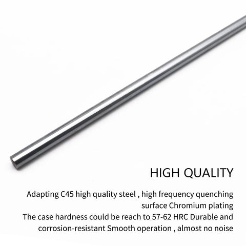 Four Pack 8 mm By 400 mm Case Hardened Chrome Linear Rods For 3D Printers DIY CNC Machines Precision Shafts With Chrome Plating Hrc 62 Tolerance From 7.97 To 7.995 Mm
