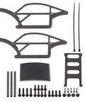 Carbon Fiber RC Car Chassis Frame for TRX4M 1 by 18 Scale Upgrade Kit components include carbon fiber plates, screws, and ties