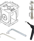 180 Degree Adjustable Pivot Joint Set for 2020 Aluminum Extrusion Profiles, Dope Flexible Zinc Alloy Connectors With Handles, 4 Pack Aluminum Extrusion Accessories in Silver Tone. 20x20 joint with M5 hardware