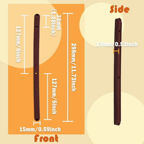 Smooth As Silk Brown Plastic Drawer Slides Hella Durable Side Mounted Glide Tracks For Dressers Nightstands And Cabinets With Mounting Hardware Included side and front dimensions shown with measurements.