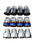 BMW 4 Piece Stainless Steel Exhaust Tips Dope Black Blue Finish Direct Fit For F87 M2 F80 M3 F82 F83 M4 grouped view