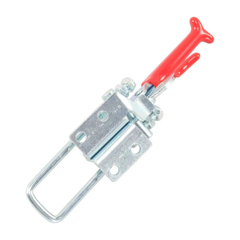 Pro Grade Toggle Latch Clamps 770lb Capacity 2 Pack for Industrial Gear, rustproof metal with red handle, easy install.