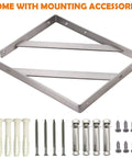 Heavy Duty Beefy Stainless Steel Shelf Brackets 16 By 12 Inches Max Load 550 Lb Built To Last Solid Corner Brace with mounting accessories