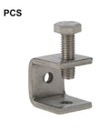 Stainless Steel C Clamps For Welding And DIY Woodworking Crafts 20mm Silver Metal Clamping Tools Heavy Duty Grip shown from the side.