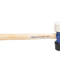 Pro Grade 24 Oz Soft Face Rubber Mallet With Replaceable 2 Inch Non Marring White Tips Made In USA White And Black RM24 VN19510
