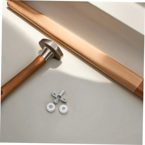 Heavy Duty 2 Sets Silver Metal Pivot Shaft With Spring Loaded Hinge Fits Wood Or Metal Doors Easy Install For Screen Partitions And Office Decor Quick Fix Hardware with wooden handle and silver accents.