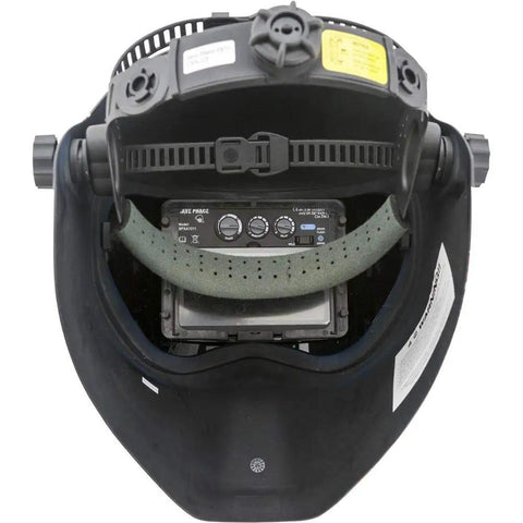 Inner view of Captain Jack RFP 40VizI4 Auto Darkening Welding Helmet With 180 Degree Vision And Ear To Ear ADF 4.3 By 3.5 Inch