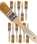 No Hassle One Inch Disposable Chip Brushes With Natural Bristles For Smooth As Butter Paint And Stain Touch Ups In A Twelve Pack Straight To Your Tool Shed Today, displayed in a group.