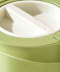 No Sweat Deep Chamber Ice Molds With Spin Top Silicone Lid close-up showing green silicone lid for easy ice dispensing.