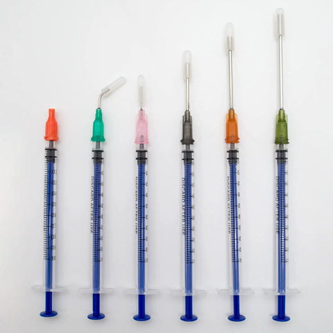 Pro Grade Glue Applicator Syringe Set With Blunt Tip Needles And Caps For Liquid Glue Ink Perfume Lip Gloss Making displayed