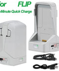 Two Way Charging Hub For Flip Drone Batteries And Portable Power Bank Station with cables, vertical charger view