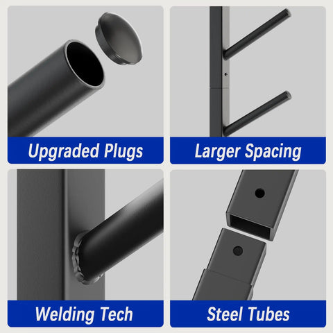 Get Your Shred Stacks Right With This Rad 6 Tier Skateboard Wall Mount Rack Upgraded plugs and steel tubes design details.