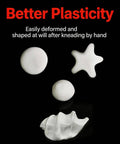 Waterproof Duct Seal Putty 8 Pack White Sealing Clay molded into various shapes on black background