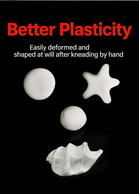 Waterproof Duct Seal Putty 8 Pack White Sealing Clay molded into various shapes on black background