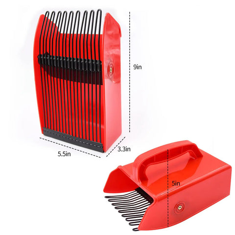 Berry Picker Kit With Metallic Comb And Ergonomic Handle For Easy Hassle Free Harvesting Of Berries Without Crushing Them Or Snags Keeps Hands Safe From Thorns Eco Friendly Garden Tool For Fresh Picks, 9x5.5x3.3in red