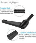 Heavy Duty M10 Quick Release Clamping Lever Handles Bring Sweet Leverage And Zero Slip For Precision Lathe Machinery And Daily Pro Shop Grind Black Pair, showing threaded stud and sprayed lever.