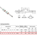 MGN12H 200MM Linear Guide Rail With Dual Carriage Blocks showing dimensions and load parameters for 3D printers and CNC machines.