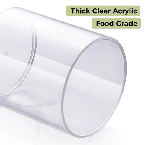 Super Practical Four Pack Clear Acrylic Qtip Holder Dispensers With Lids For Organizing Cotton Swabs Balls Pads And Floss Picks Comes With Labels In Two Sizes Twelve Ounce And Ten Ounce