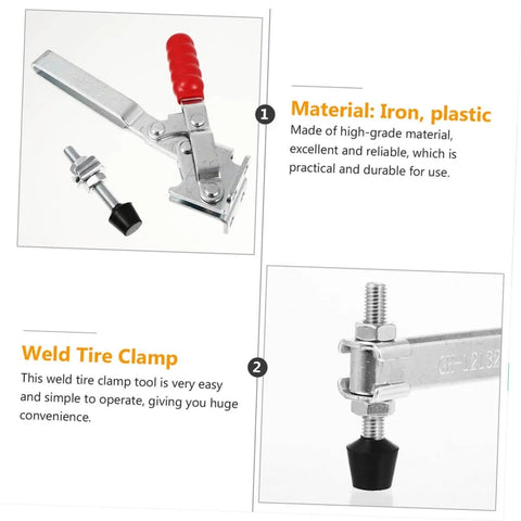 2 Piece Welding Toggle Clamps Set Heavy Duty Fixed Iron Hold Down Clamps With Quick Release Durable Woodworking Tool