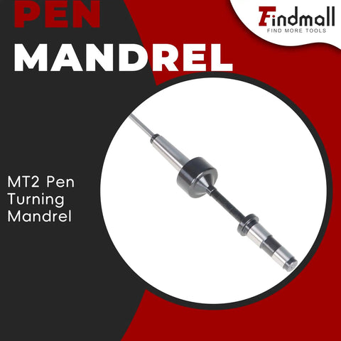 MT2 Pen Turning Mandrel Kit With Mandrel Saver, 2MT Shank, Includes 5 7mm Bushings, Tailstock Center, And Basic Pen Mandrel