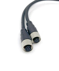 Front view of Rugged Heavy Duty M12 8 Pin Female to Female Connector Cable with A Code Straight Profibus, IP67 Waterproof, 1 Meter length.