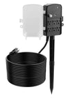 Heavy-Duty Outdoor Power Stake with Smart Timer, six outlets and 50 ft weatherproof extension cord for patio use.