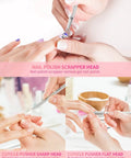 Two Pack Nail Soak Off Bowl Kit For Gel Polish Remover And Dip Powder, stainless steel triangle cuticle peeler use