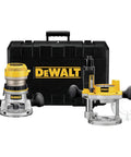 Kickass 12 Amp 2 1/4 Hp Router With Fixed And Plunge Base Kit Electronic Variable Speed 8000 To 24000 Rpm with carrying case.