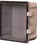Tough As Nails Polycarbonate Enclosure for Industrial Control Panels With IP 68 Protection and Hinged Locking Clear Cover 12 By 10 By 6 Inches UL 508A UL 50E UL 1741 Compliant NEMA 4X Non Metallic Weatherproof Box For Indoor And Outdoor Use