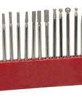 Rotary Bit Set With Diamond Bits 20 Piece For Metal Wood Plastic Use Heavy Duty Bits on red holder
