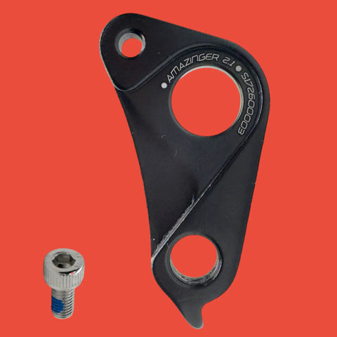 Hanger 301 Derailleur Replacement For Specialized Amazinger 2.0 2.1 with M5x10 screw in polished black aluminum