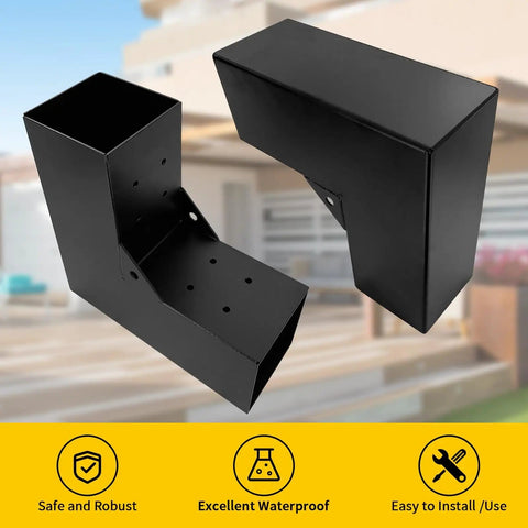 Heavy Duty Galvanized Steel Pergola Brackets Kit For 4 By 4 Inch Lumber L Shaped DIY Corner Brackets For Patios Gazebos