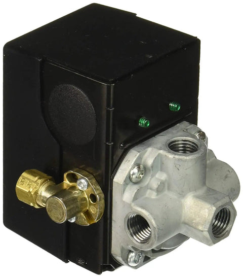 5 HP Single Phase Air Compressor Pressure Switch With Unloader Valve 135 PSI Cut-In 175 PSI Cut-Out NEMA 1 Enclosure Side Shut Off