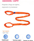 Heavy Duty Round Sling Workhorse 22000Lb 13Ft Polyester Rigging Sling For Hoist Lifting Endless Lift Sling For Industrial Use 10 Ton