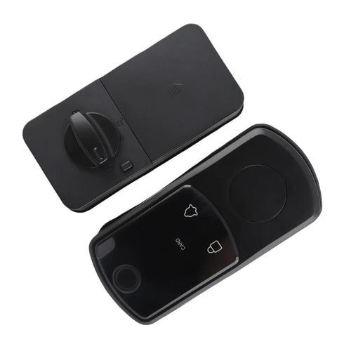 Keyless Smart Lock With Biometric Fingerprint Reader And Push Button Code Plus Rfid Card Access Offering Self Locking Electronic Deadbolt